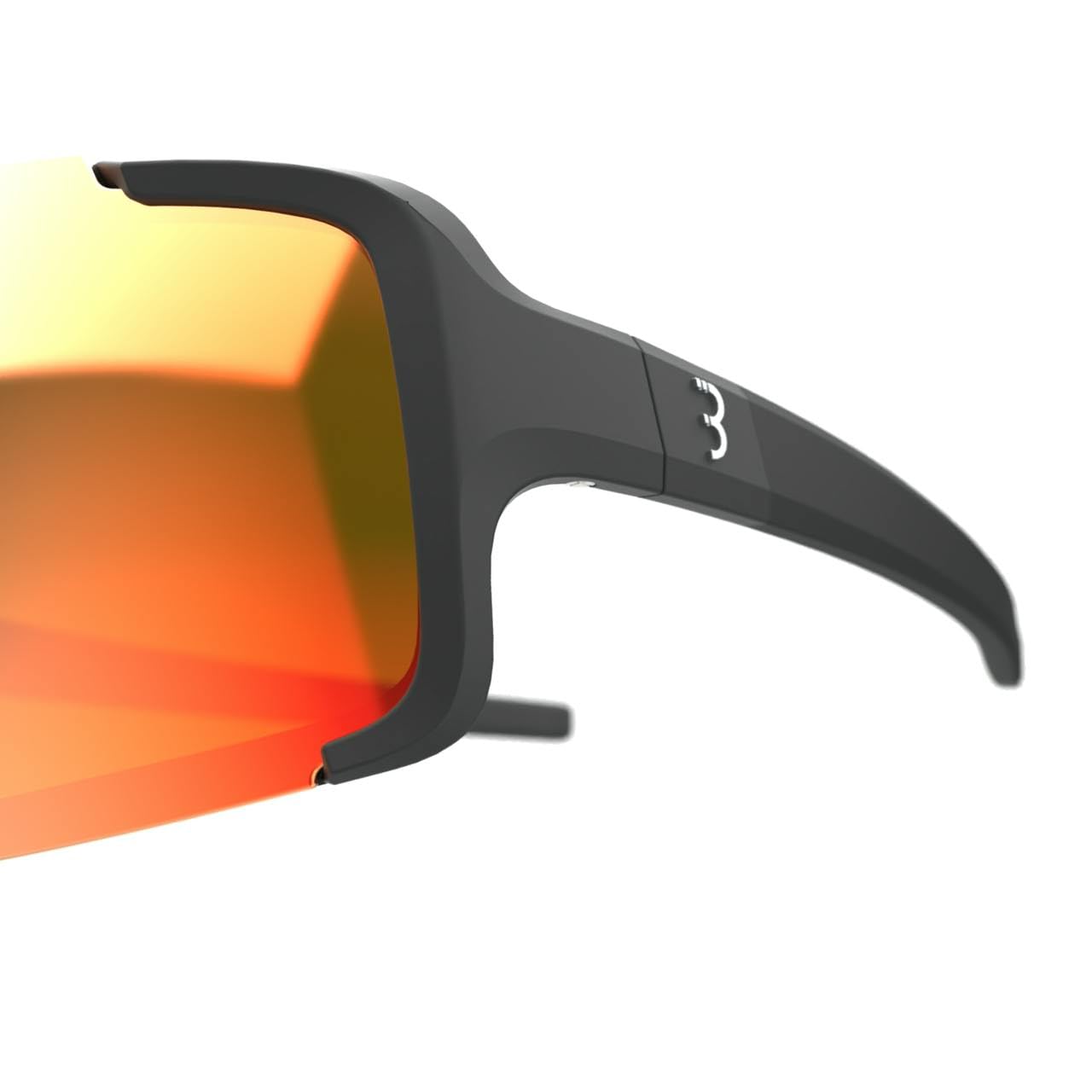 BBB Cycling Fahrradbrille Chester MLC - Unbreakable Grilamid - Verstellbares Gummi-Nasenstück - Gummifüße - Fahrradzubehör - Schwarz