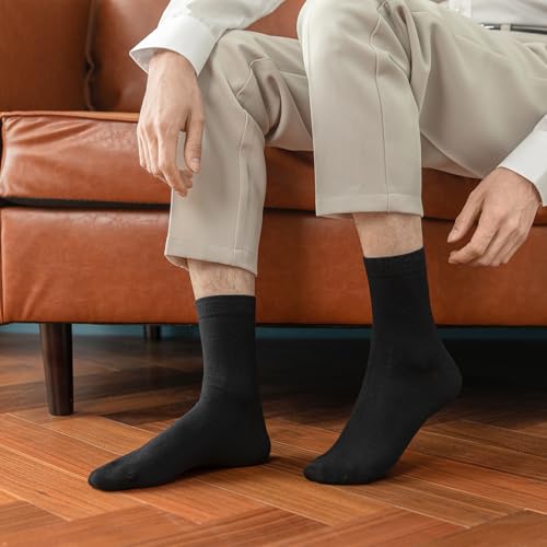 10 Pairs Men Socks Cotton Black White Business Socks Soft Breathable Autumn Spring for Male Size 6-9.52