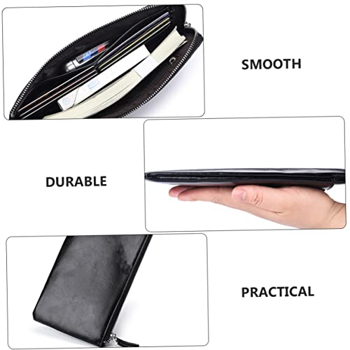 VANZACK Long Men Wallet with Zipper Large Capacity Smooth Leather Clutch for Men Travel Handbag Casual Purse Suitable for Credit Cards Cash and Coins3