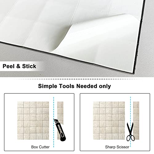 Benice Peel And Stick Backsplash Tiles For Kitchen,Adhesive Backsplash Shower Tile Peel And Stick Tiles For Bathroom Wall Stickers 12"X12" (Beige,10Sheets) #TOP6