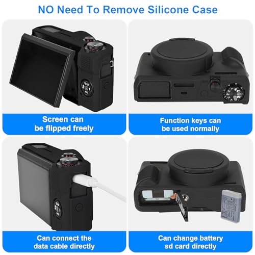 Funda Silicona para Canon PowerShot G7 X Mark III Negra miniatura 4
