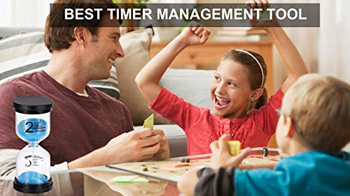 Suliao Hourglass 15 Minute Sand Timer: Unbreakable & Waterproof Plastic Sand Clock 15 Min, Large Blue Sand Watch,Reloj De Arena, Hour Glass Colorful Sandglass For Kids, Games, Kitchen, Decor #TOP2