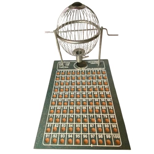 Jogo Bingo Vispora 1 A 100 Globo De Metal Tabuleiro Em Madeira N°2