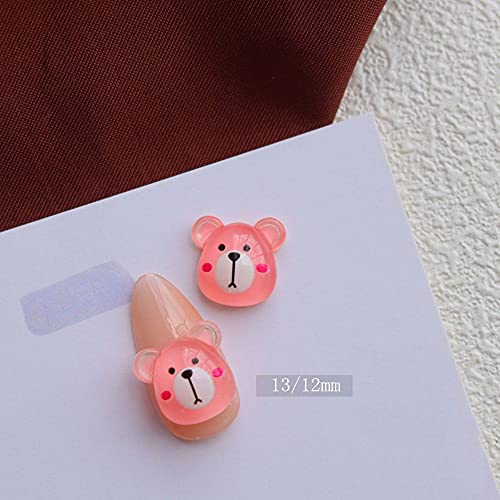 KALUO Cartoon-Nagelschmuck, süßes Tier, dreidimensionaler Kunstharzbär, Nagelzubehör, Nageldekoration, DIY-Ornament…