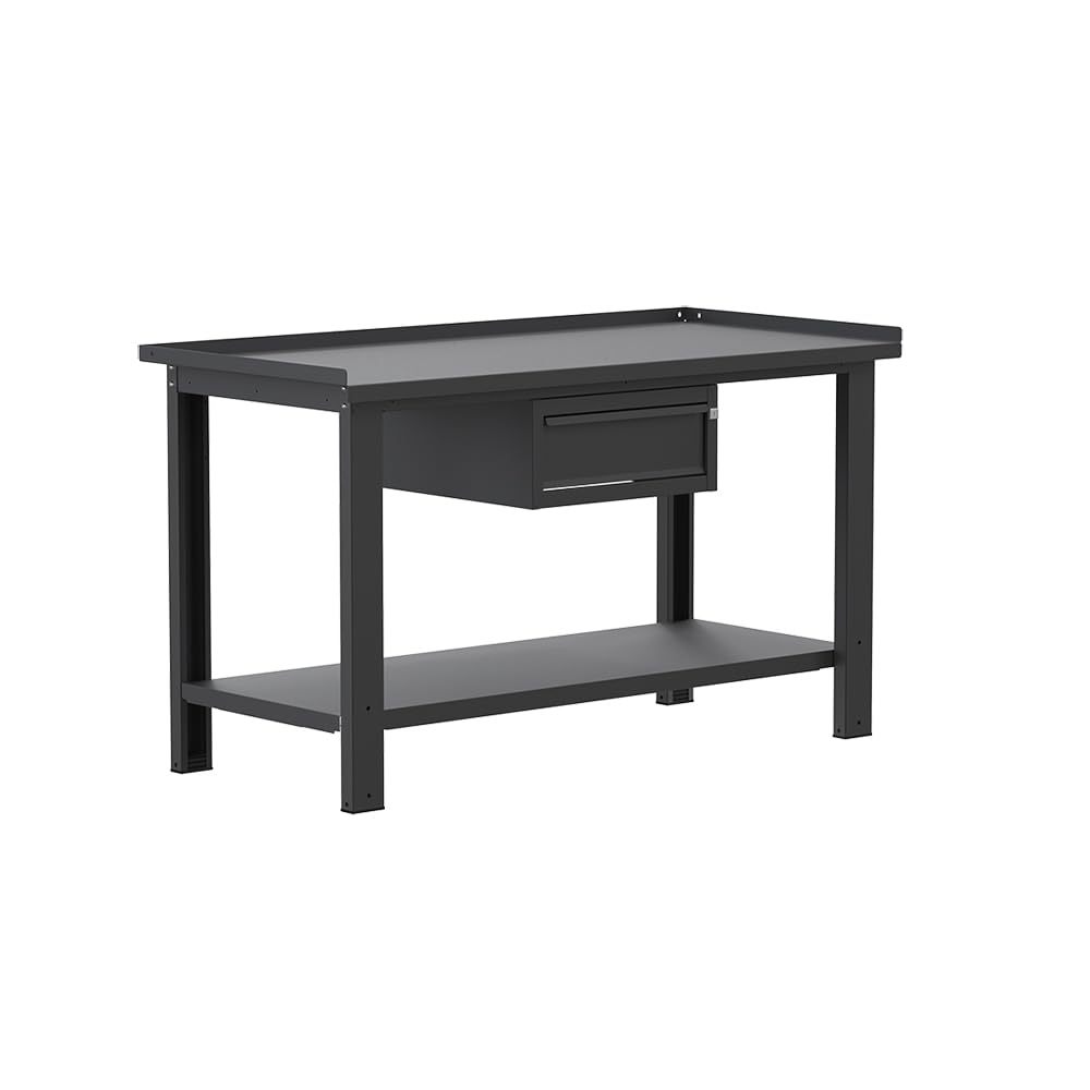 Sogi X3N_101A Banco da lavoro - 1.5 m - piano in acciaio - 1 cassetto - grigio antracite