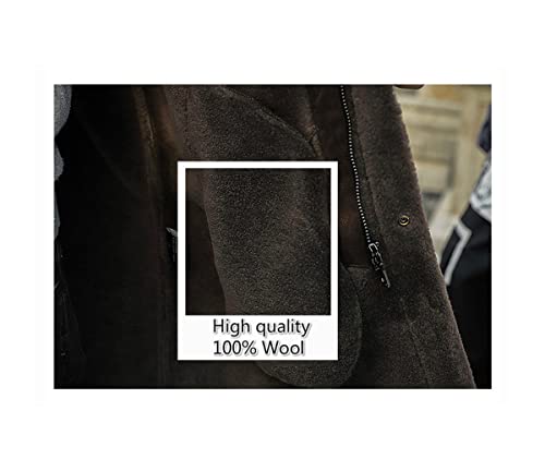 KEHAIOO Mens Long Leather Coat, Fur Collar Leather Jacket, Wool Liner Outerwear Winter Fur Coats steampunk buy now online