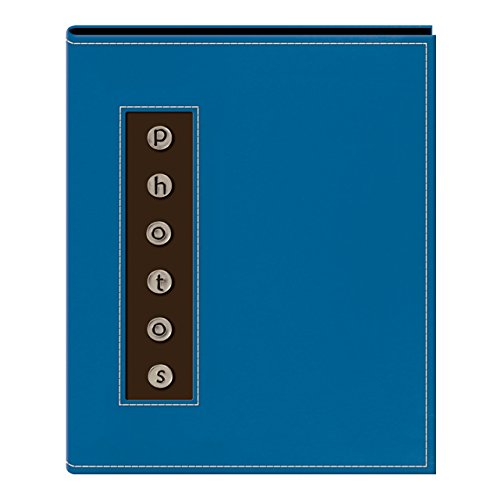 Pioneer Metal Button Photo Sewn Leatherette Cover Brag Album, Blue