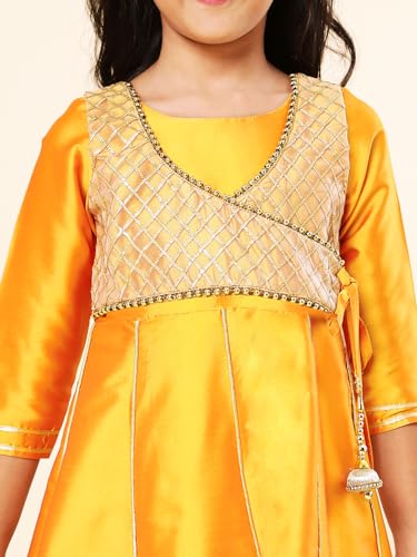 Image of A.T.U.N. (ALL THINGS UBER NICE) Girls Woven Design Gota Jacket Maxi Anarkali Gown