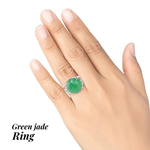 Image of Reiki Crystal Products Adjustable Rings, Round Cutting, Amethyst, Black Tourmaline, Goldstone brown, Green Jade, Lapis Lazuli, Opalite, Red Jasper, Rose Quartz, Tiger eye, Gemstone Ring