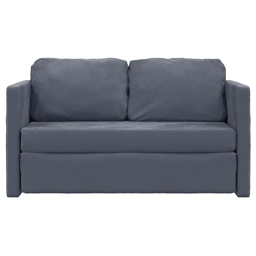 Sofá Cama de Suelo 2 en 1 Terciopelo Gris Oscuro 122x204x55 cm