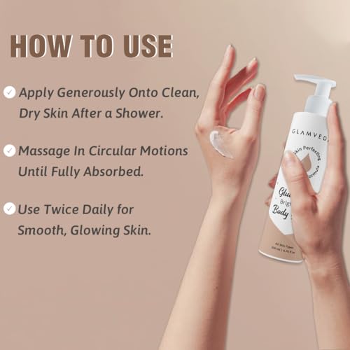Image of Glamveda Glutathione Body Lotion Moisturizer 200ml Pack of 3 | 24hr Deep Moisturization | Skin Brightening | Non Greasy, Lightweight Hydrating Moisture for Glowing, Repairs & Softens Skin | All Skin Type