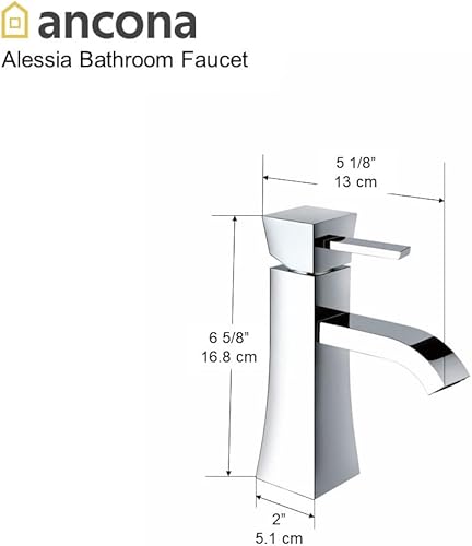 Miniatura 3 de Ancona AN0421-0008 Alessia Grifo de baño de una sola palanca de 1 agujero en cromo