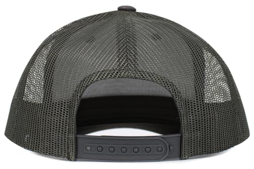 Image of KBE-5-ROPE DGY-BLK Classic 5 Panel Cotton Twill Mesh Trucker Cap Hat Adjustable Snapback Hat