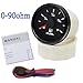 Custom 0-90ohm 52mm Gauge Car Boat Fuel Level Gauge with 8 Colors Backlight Fit Fuel Level Sender Unit Water Level Sensor 9-32V(Dark Grey)
