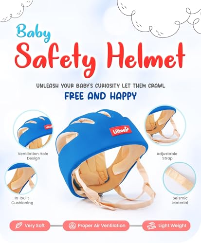 Image of Baby Safety Products Combo|LILTOES Baby Head Protector+Edge Guard+Cabinet Lock+Kneepad for Safety of Kids 6M to 60 M | Baby Safety Helmet with Corner Guard Protection(RoyalBlue+Corner+Cabinet+Kneepad)