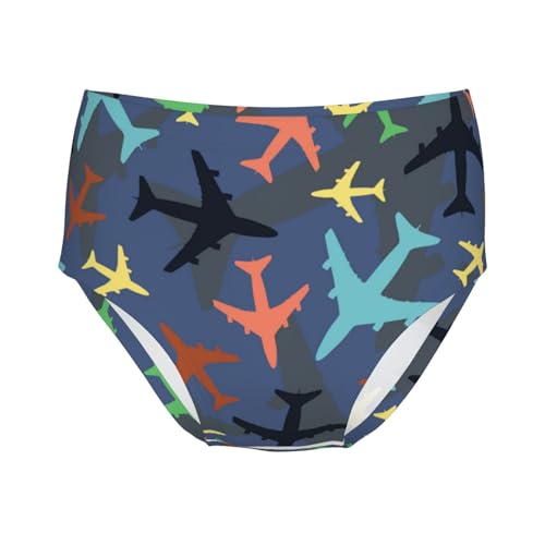 Multicolored Airplanes Girls' Underwear Soft Cotton Little Girls Panties Comfort Briefs