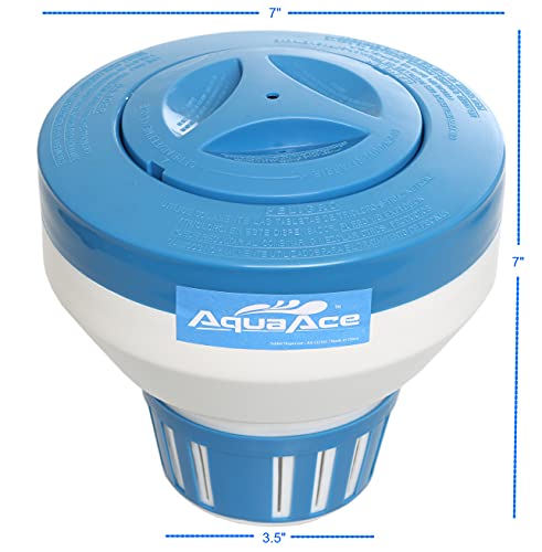 AquaAce-Pool-Chlorine-Floater-Dispenser-Premium-Large-Capacity-Holds-Up-to-5-Tablets-Floating-Design-for-3-inch-Chlorine-Tablets