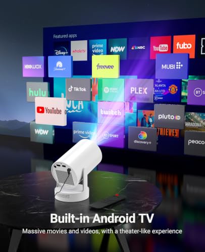 Image of Mini Projector, Support 4K 1080P Portable Projector with Electric Focus
