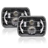 VCSZKXLY H6054 Compatible for Pontiac Firebird Headlights 1982 1983 1984 1985 1986 1987 1988 1989 1990, 5x7 7x6 Led Headlights High Low Sealed Beam With DRL Turn Signal Lights, DOT Approved