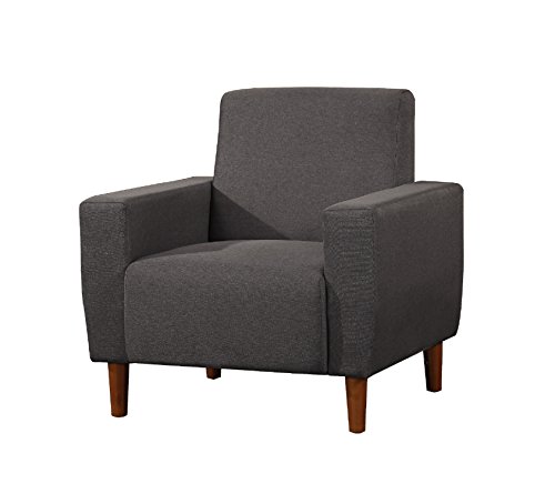 Major-Q 33" L Contemporary Style Modern Dark Gray Linen Fabric Wooden Leg Living