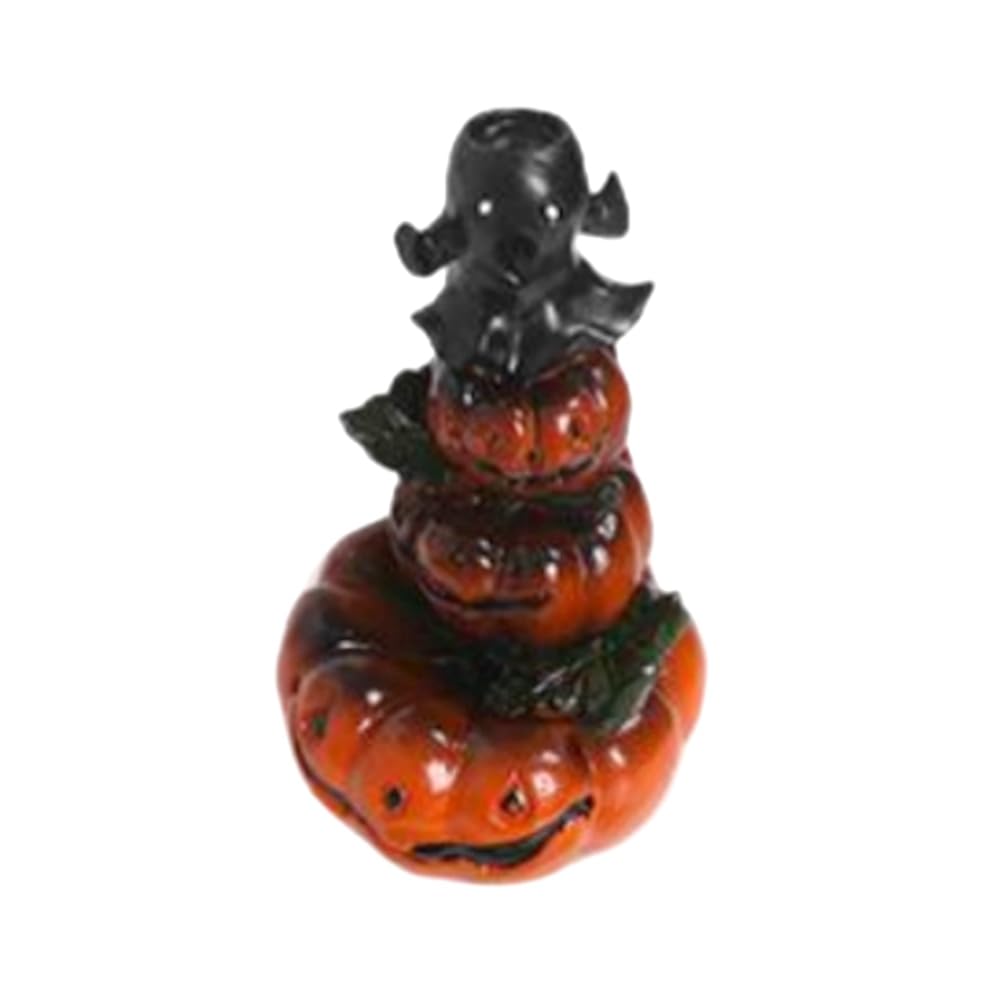 CTRLZS Resin Halloween Pumpkin Home Decor Ornament Waterfall Backflow Incense Burner Home Decorate (Without Incense)