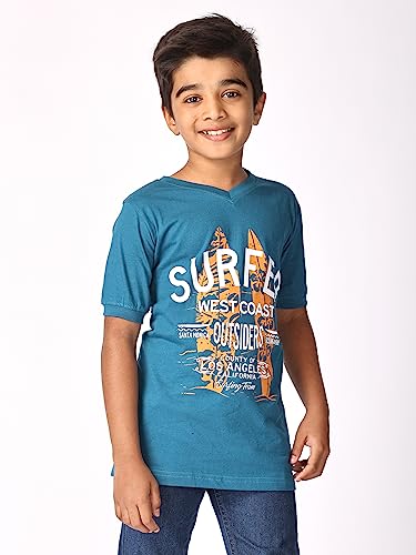 Image of TotzTouch Kids | Teen Boys Tshirt | Tee Shirt | t Shirt Premium Cotton Polo Style Rib Cuff V Neck Graphic Printed Half Sleeve Pack of 1
