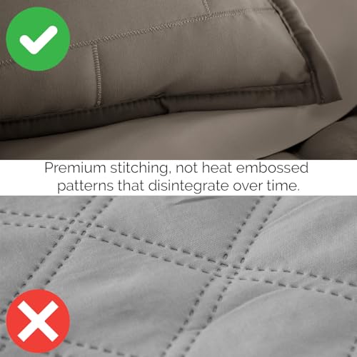 Image of Southshore Fine Living, Inc. Twin Daybed Comforter Set, 6-Piece Twin Bedding Set with Daybed Cover, 3 Pillow Shams, Bed Skirt, Throw Pillow - Day Bed Quilt Set, Brickyard Dark Taupe