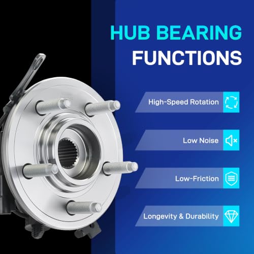 Image of BDELI - 515078 Front Wheel Hub Bearing Assembly for 2006 2007 2008 2009 2010 Ford Explorer, Mercury Mountaineer, 2007 2008 2009 2010 Ford Explorer Sport Trac, 5 Lugs w /ABS (All Models)