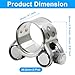 HARSKIYER 6 Pcs T Bolt Hose Clamp, 20-22mm 304 Stainless Steel Adjustable Tube Clamps, Heavy Duty Turbo Pipe Clamps with Socket Wrench for Industrial, Automotive