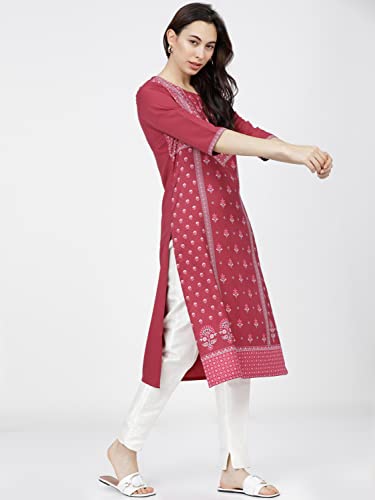 Image of KETCH Polyester Women's Regular Fit Printed Threeforth Sleeve Kurta