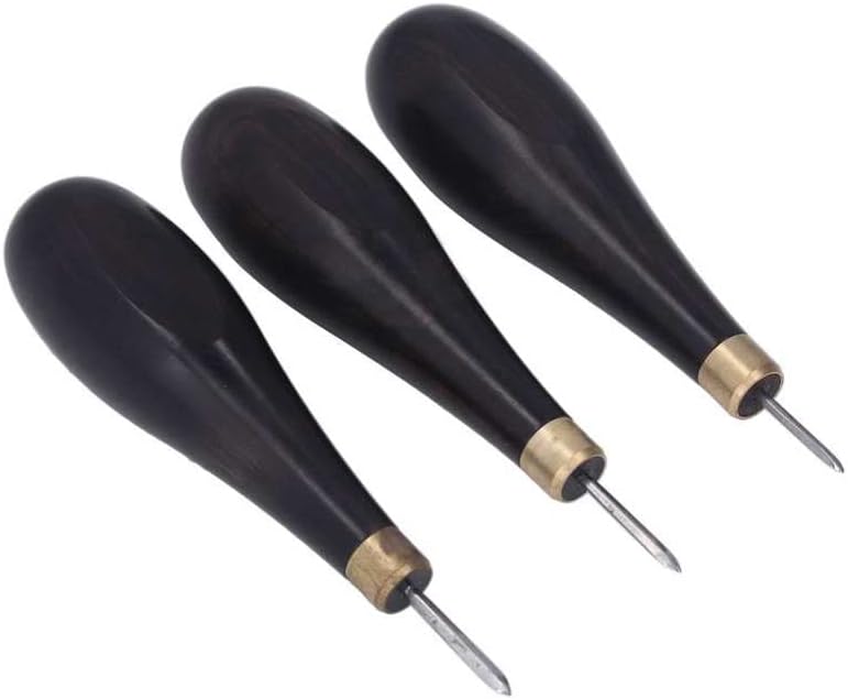 Leather Craft Sewing Awl High Hardness Sandalwood Stitching Awl for DIY Leather for Sewing