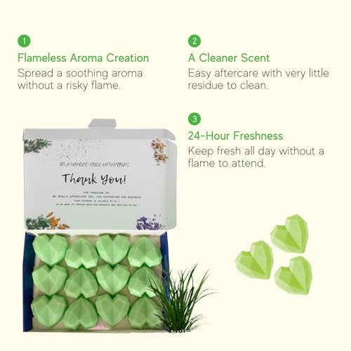 Citronella Wax Melts - 12 Pcs Heart Shape Wax Melts Perfect for Gift - Cruelty & Plastic Free Candle Alternative - Vegan & Pet Friendly Highly Scented Candle Wax Melt, Redolence - Image 6