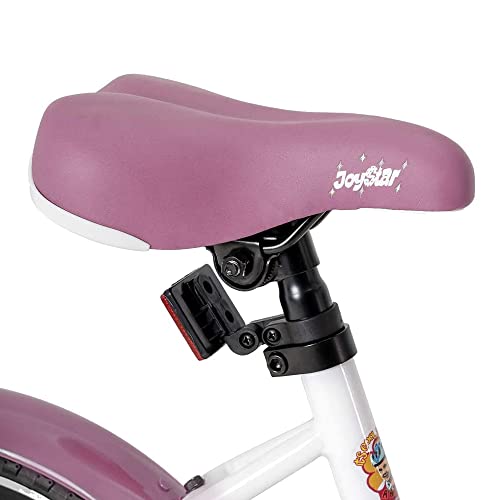 Image of JOYSTAR 14 Inch Kids Bike Little Daisy Girls Bike with Training Wheels Doll Seat Basket & Streamers Princess Kids Bicycle for Girls Toddler Bike 3-5 Years Purple