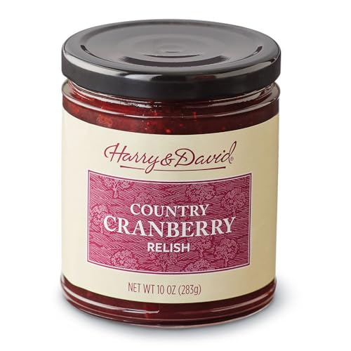 Harry &amp; David Country Cranberry Relish, Plant Based Condiment, Food Topping To Thanksgiving Dinner, Turkey, Stuffing, Potatoes, Charcuterie Board Foods, 10Oz