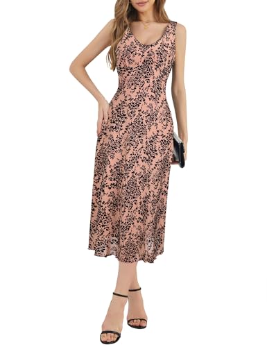 Image of Floral Maxi Dresses for Women Summer Semi Formal Long Mesh Dress | Womens Sleeveless V Neck Bodycon Elegant Casual Wedding Guest Cocktail Party Dress Date Night Outfits Spring Trendy 2026