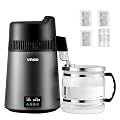 VEVOR Water Distiller, 6L/1.6 Gallon Larger Pure Water Purifier Filter for Home Table Countertop, 900W Glass Pot Distilled Maker, Stainless Steel Interior Drinking Machine to Make Clean Water