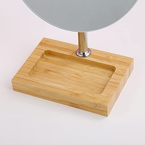 Miroir De Table Rectangulaire Avec Support En Bois Et Métal - Miroir Pivotant Pour Maquillage, Salle De Bain, Chambre - 21x16 Cm - 3