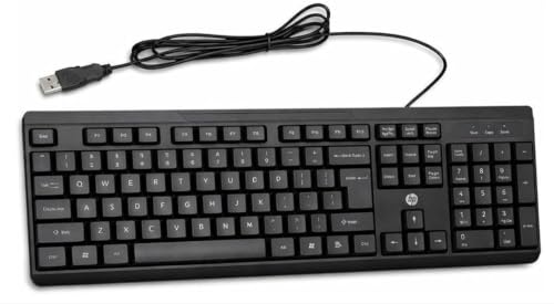Image of HP K125 Wired USB Keyboard, Standard Full-Size, Multi-Device Compatible, Plug and Play, LED Indicators, for Desktop, Laptop and PC, 3 Years Warranty