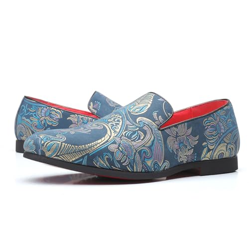 Venshine Mens Dress Loafers Slip On Shoes Glitter Wedding Party Prom Shoes3