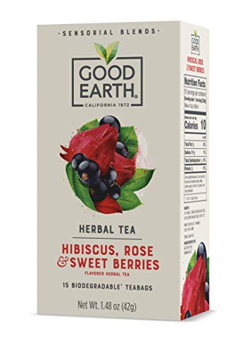Good Earth Sensorial Hibiscus, Rose & Sweet Berries Herbal Tea, 15 Count (Pack of 5)