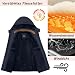 SwissWell Winterjacke Herren Warme Winddichter Fleecejacke mit Abnehmbarer Kapuze und Mehreren Taschen Jacke mit Dickem Fleecefutter Reißverschluss für Wandern Klettern Camping,Marineblau,M