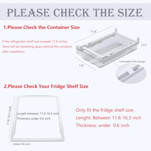 Refrigerator Organizer Bins - Large Capacity Egg Holder Tray for Refrigerator, Clear Plastic Container Drawer for Egg, H - Additional View