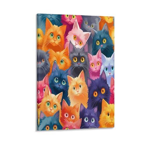 Peintures Sur Toile Chat tableau mural moderne chambre 50x75 cm