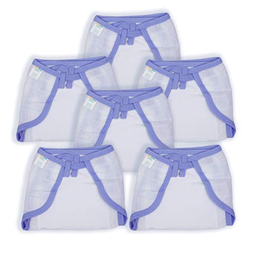 1st Step Washable and 100% Cotton Nappies (White & Blue, New Born) at ₹185 (61% Off) – Amazon