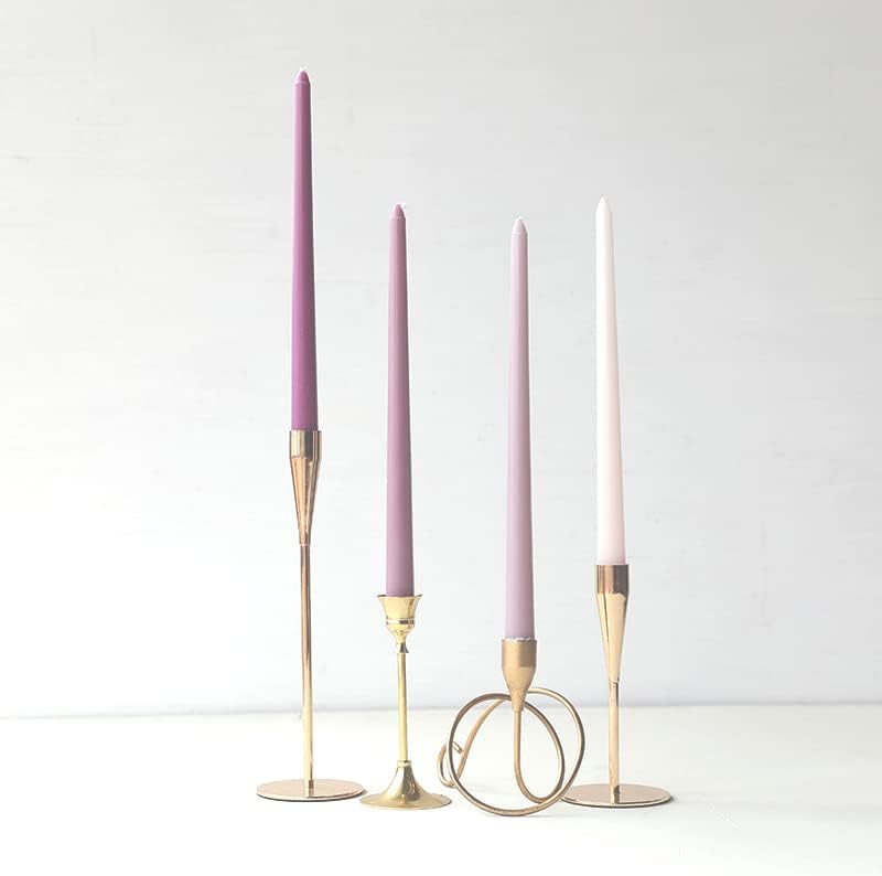 Miniatura 4 de Juego de 4 velas cónicas de 12 pulgadas de alto, color morado, rosa, degradado, palitos de vela sin perfume de 34 pulgadas de diámetro, vela para