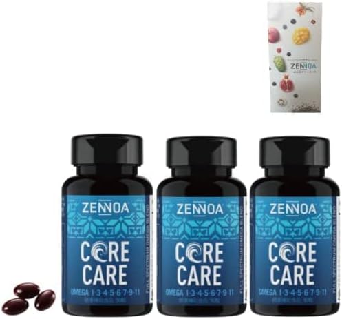 Core Care Omega 3 Supplement, Omega Fatty Acids, Superfood, Cod Liver Oil, Zennoa, 90 Tablets x 3