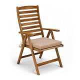 POKAR Cojín de Banco 50x50 cm | Funda Extraíble y Cintas Antideslizantes | Asiento para Banco de Jardín, Columpio y Silla | Interior y Exterior | Oeko-Tex Beige
