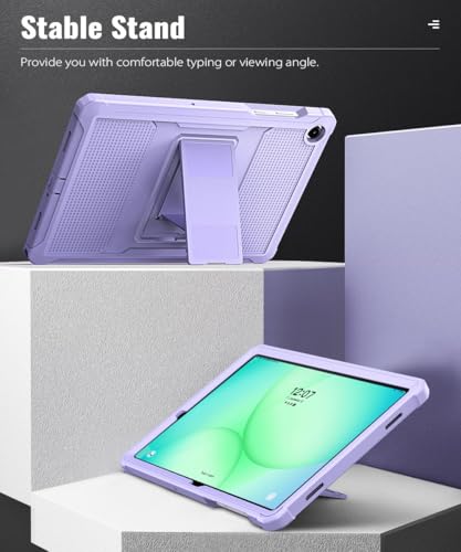 Image of MoKo Shockproof Case Fit Samsung Galaxy Tab A11+ Plus / A9+ 11 Inch | Full Body Rugged Stand Back Cover with Built-in Screen Protector for Galaxy Tab A11+ / A9+ Tablet, Taro Purple
