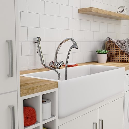 EISL DX25 Waschbeckenbrause, Handbrause für Küche, Bad, Waschküche oder Werkstatt, Waschbeckendusche, ideal zum Nachrüsten, Set mit Schlauch (150mm) und Adapter, Toilettenbrause, Chrom