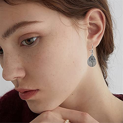 ANDPAI Handmade Lightweight 925 Sterling Silver Dandelion Dangle Drop Earrings for Women Teen Girls Water Drop Vintage Silver Flower Mountain Tree Dangle Earrings Jewelry Gifts for Mom Lover4